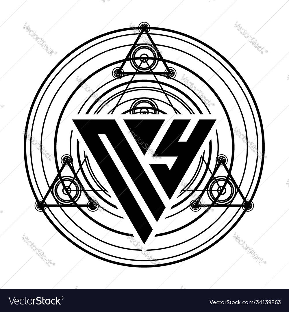 N y monogram letter logo with triangle shape Vector Image N y monogram letter logo with triangle shape