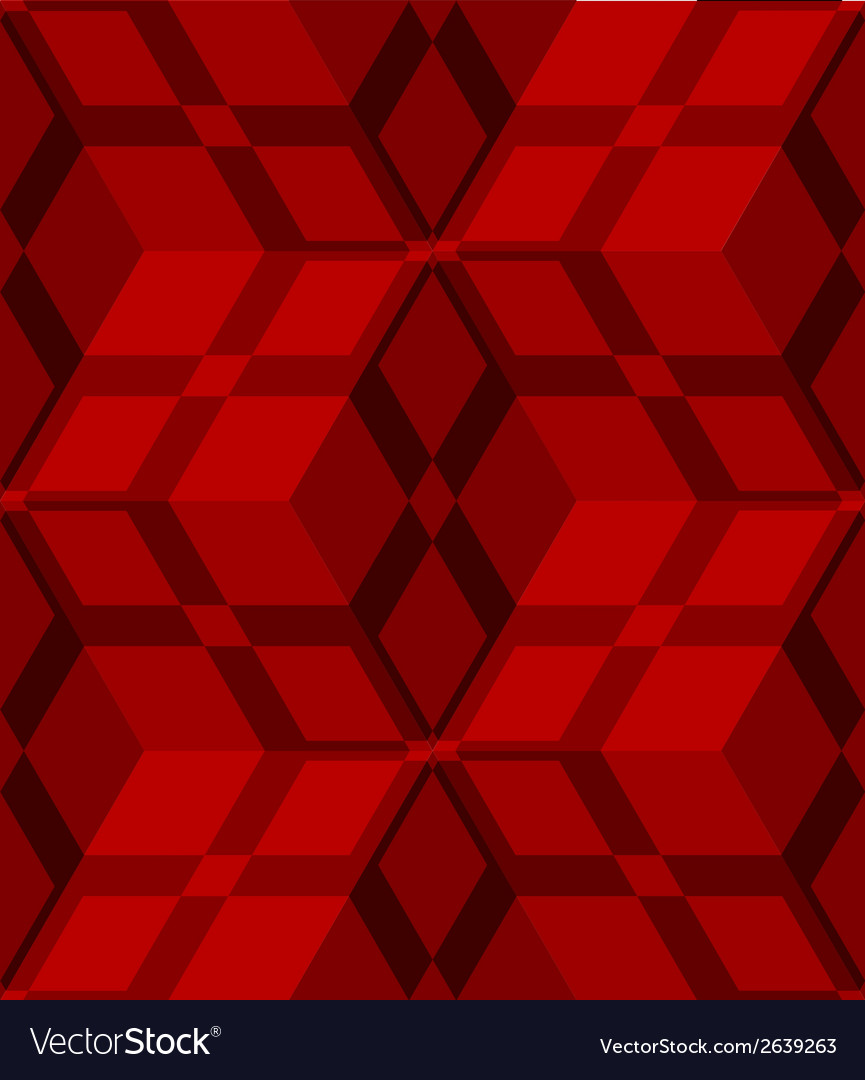 Red 3d cubes striped with net seamless pattern