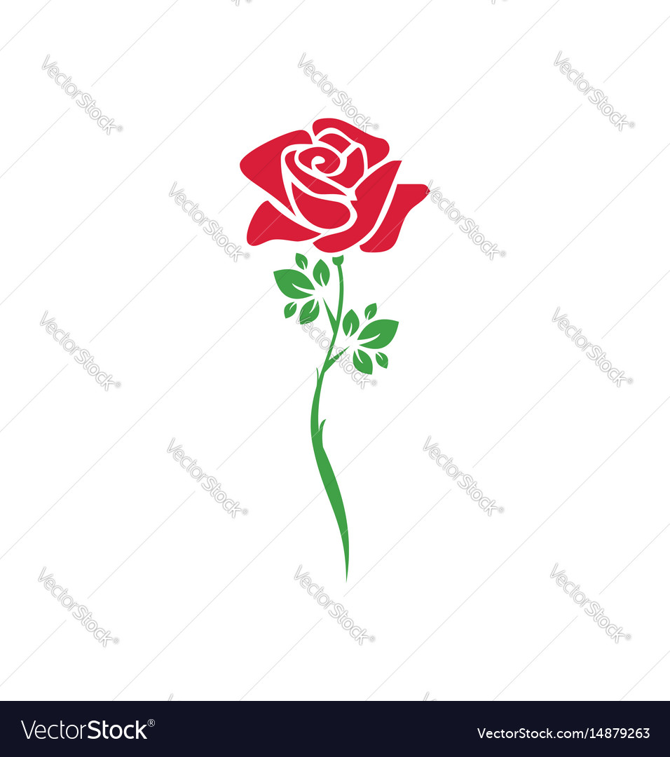 Download Rose flower plant logo Royalty Free Vector Image