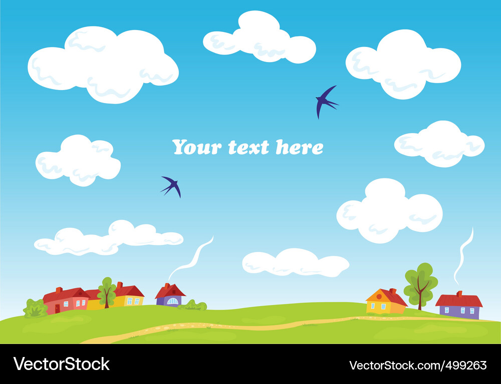 Rural landscape Royalty Free Vector Image - VectorStock