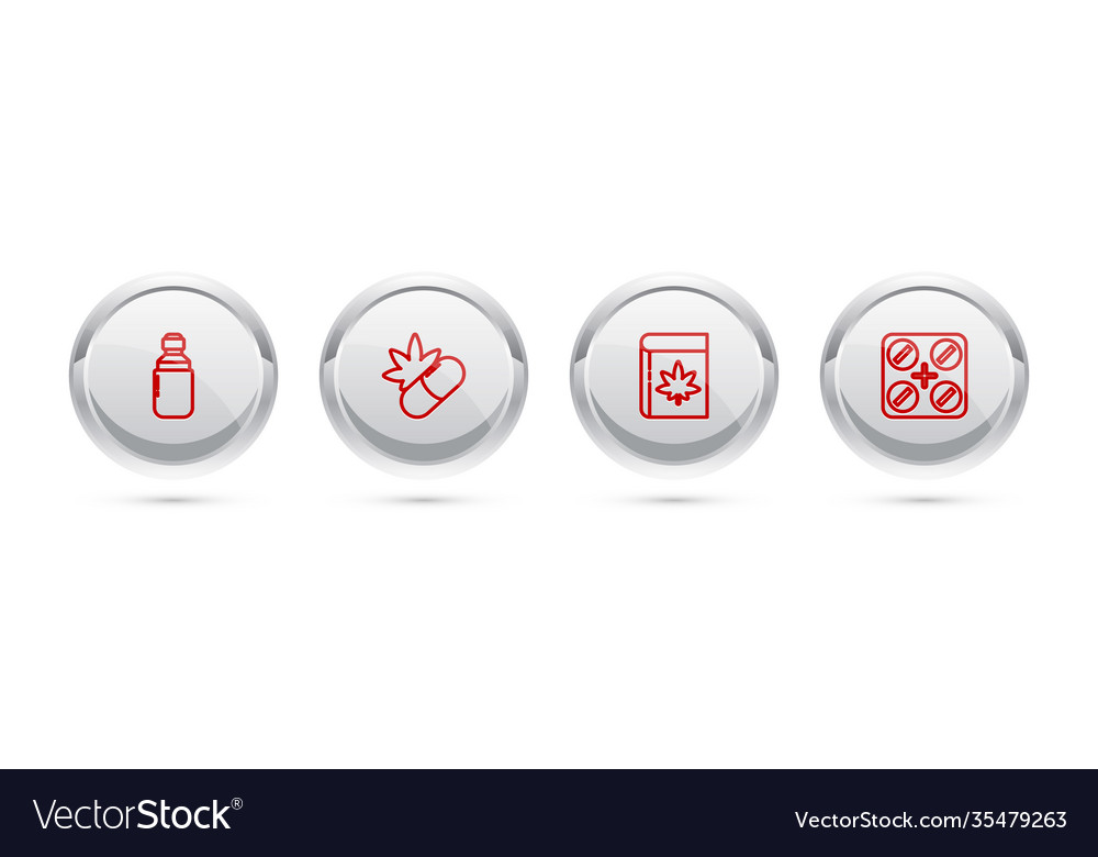 Set line marijuana or cannabis olive oil medical