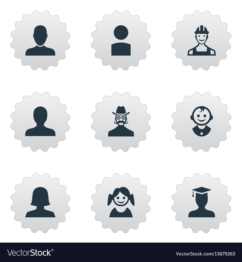 Set of simple avatar icons