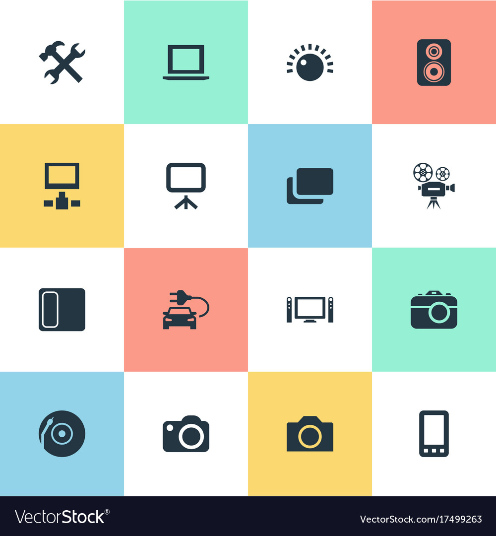 Set of simple hardware icons