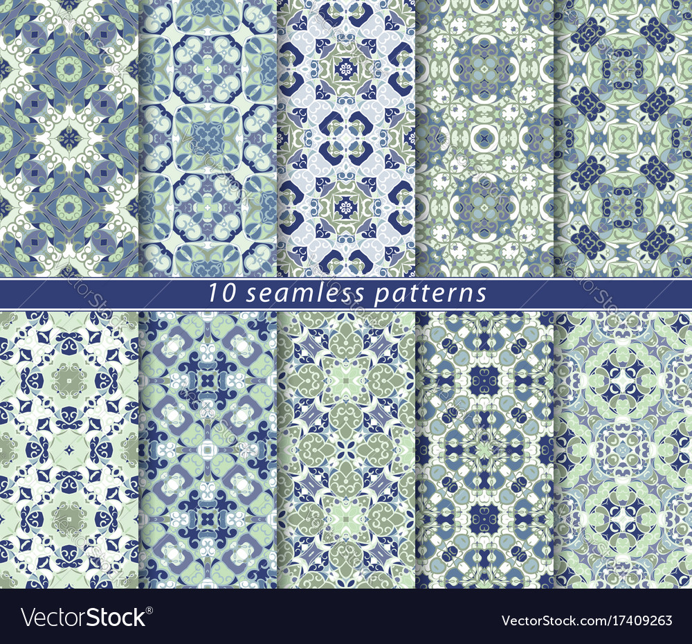 Set of ten seamless abstract patterns