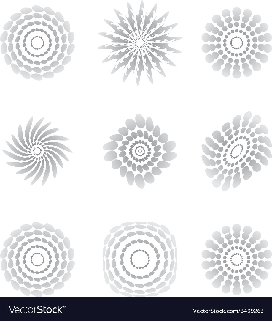 White abstract circles with drop shadow background