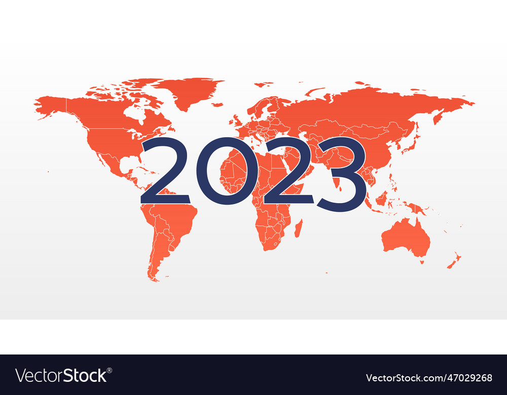 2023 world map infographic symbol international Vector Image