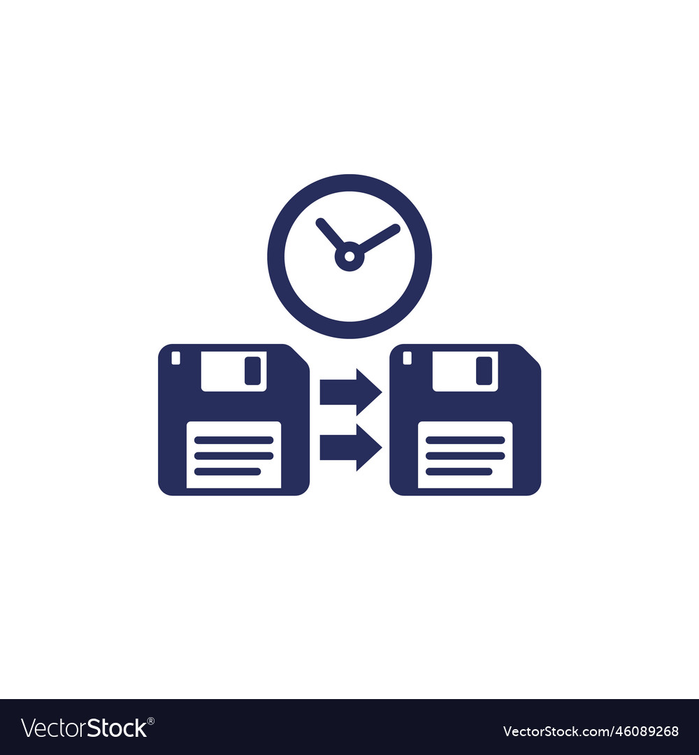 Backup time icon with floppy disks