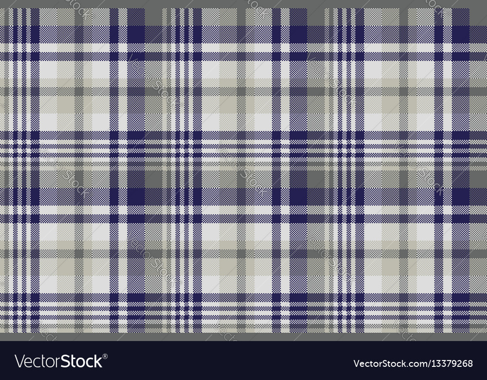 Blue gray check textile seamless pattern