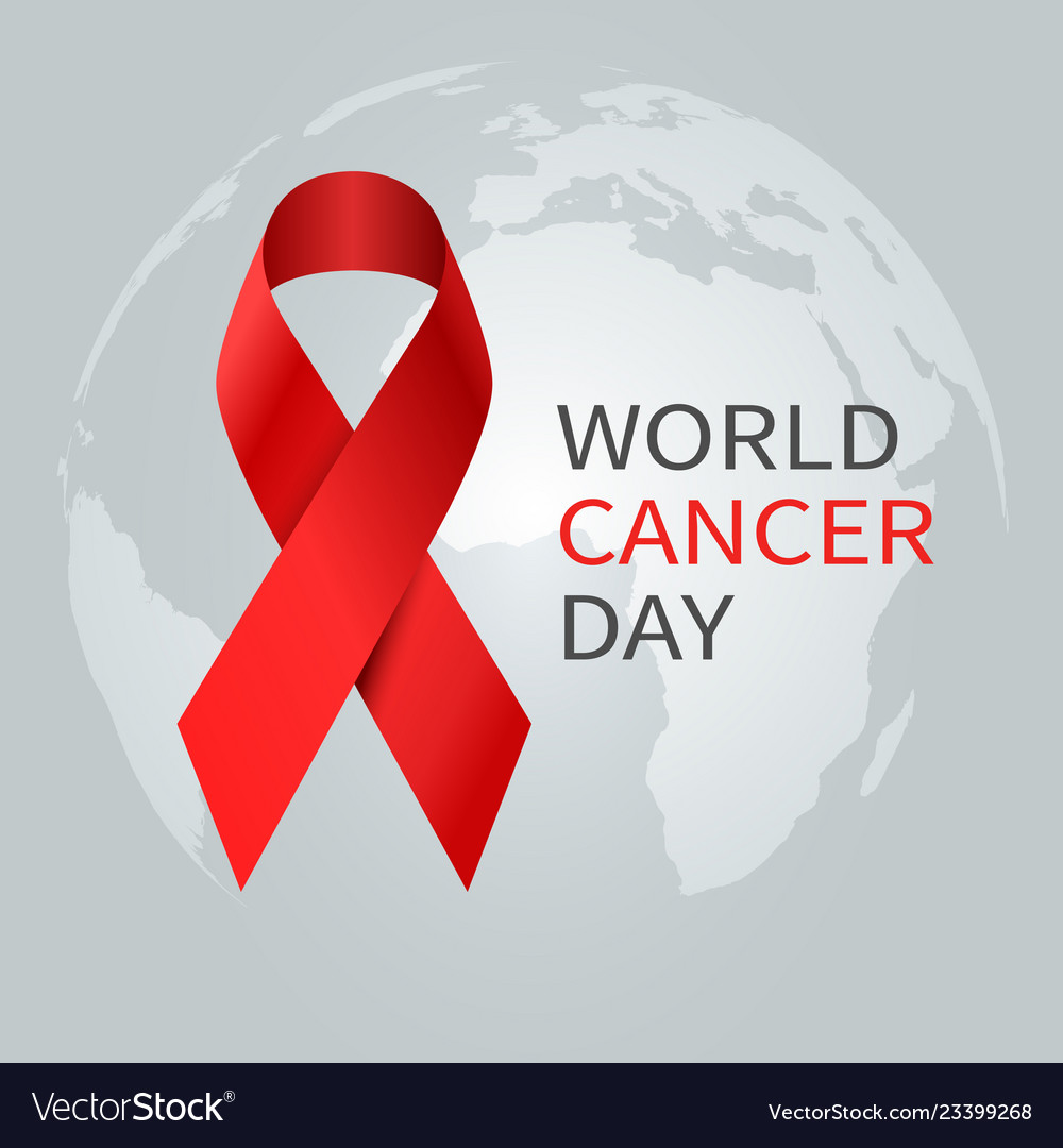 Cancer day concept world awareness ribbon Vector Image