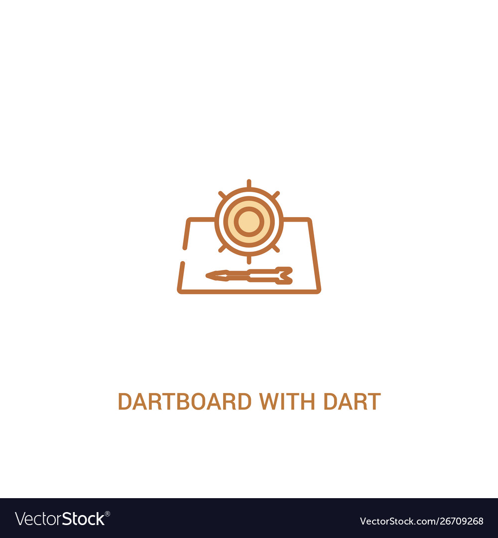 Dartboard with dart concept 2 colored icon simple vector image Dartboard with dart concept 2 colored icon simple
