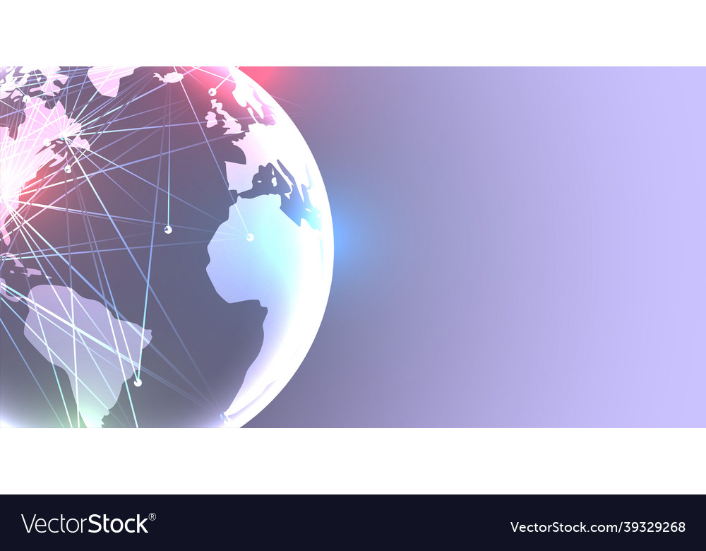 Earth with digital network connection background