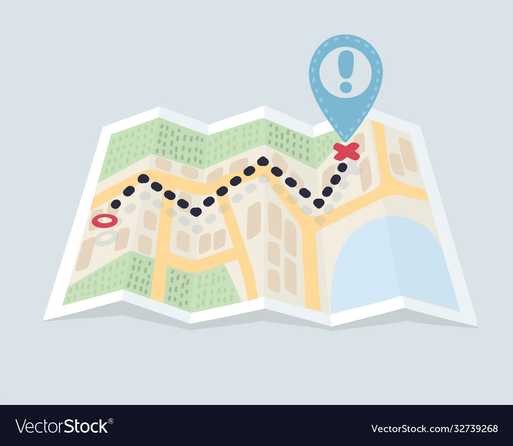 Folded Maps Navigation Route