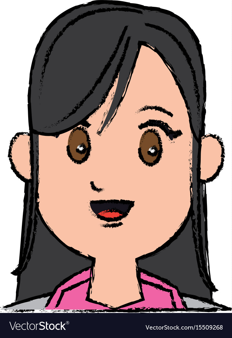 Girl young smiling pretty cartoon