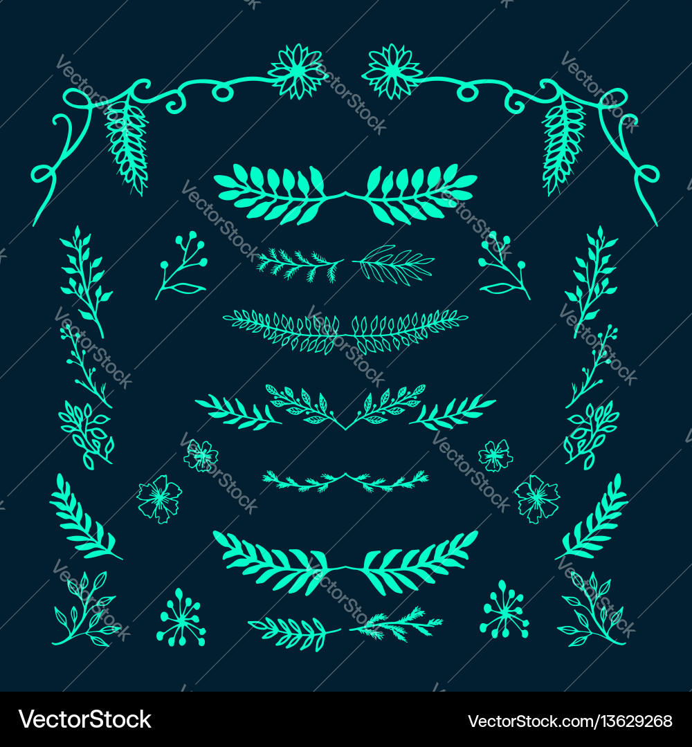 Hand drawn decorative elements Royalty Free Vector Image