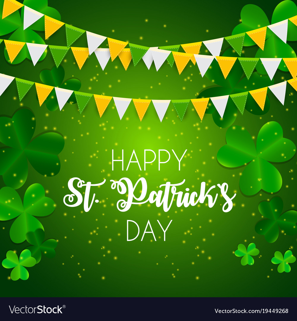 Happy saint patricks day background with clover