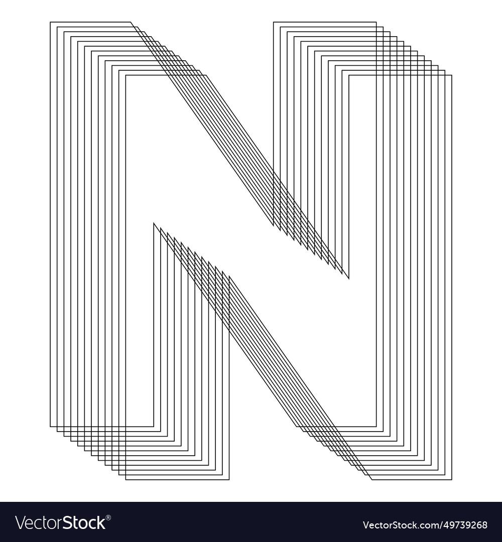 N Letter 3d geometrische Streetwear-Stile