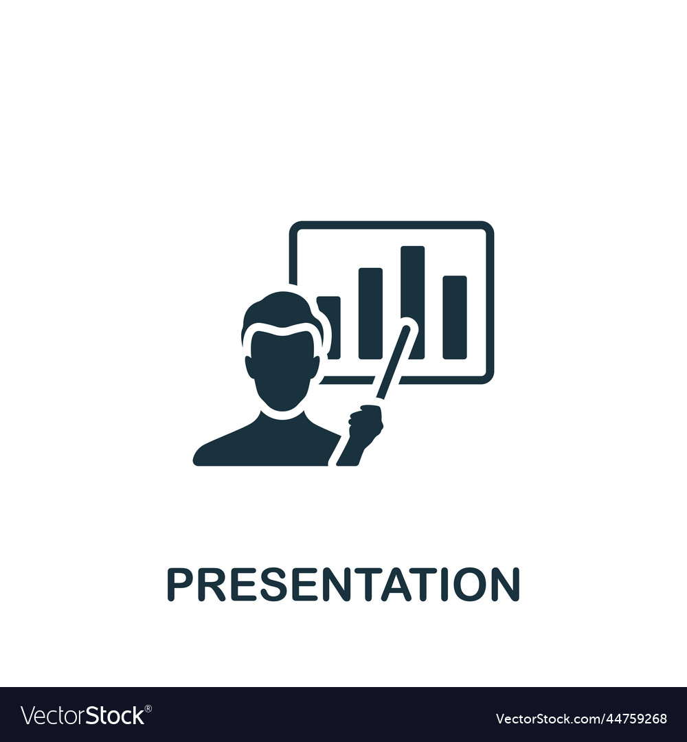 Presentation icon monochrome simple project vector image Presentation icon monochrome simple project