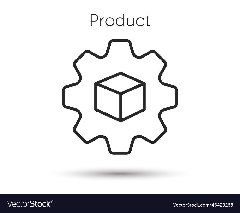 Product development line icon engineering box