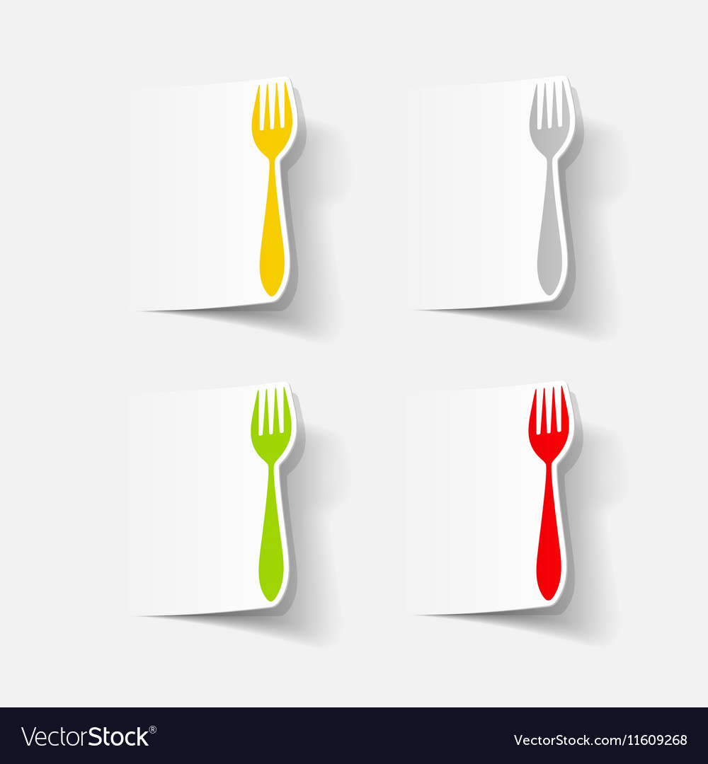 Realistic design element fork