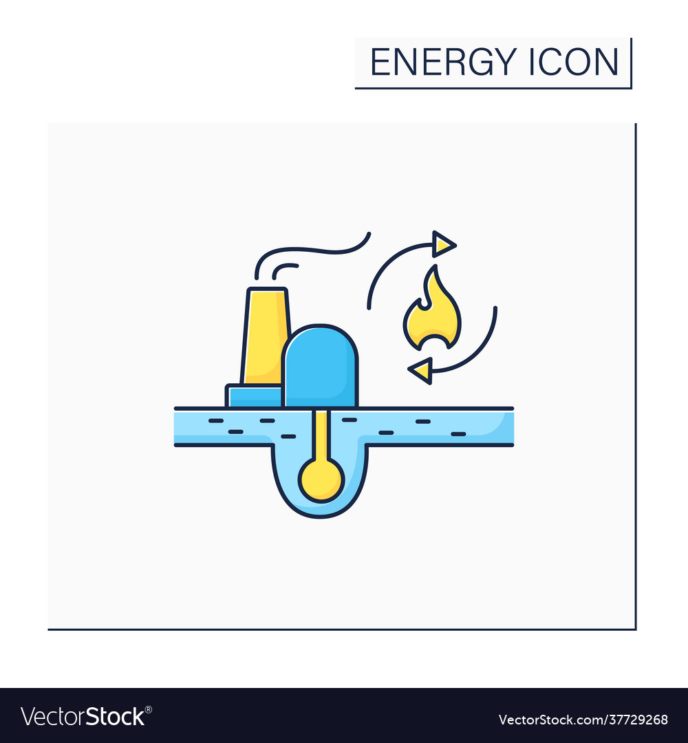 Renewable fossil fuels color icon vector image Renewable fossil fuels color icon