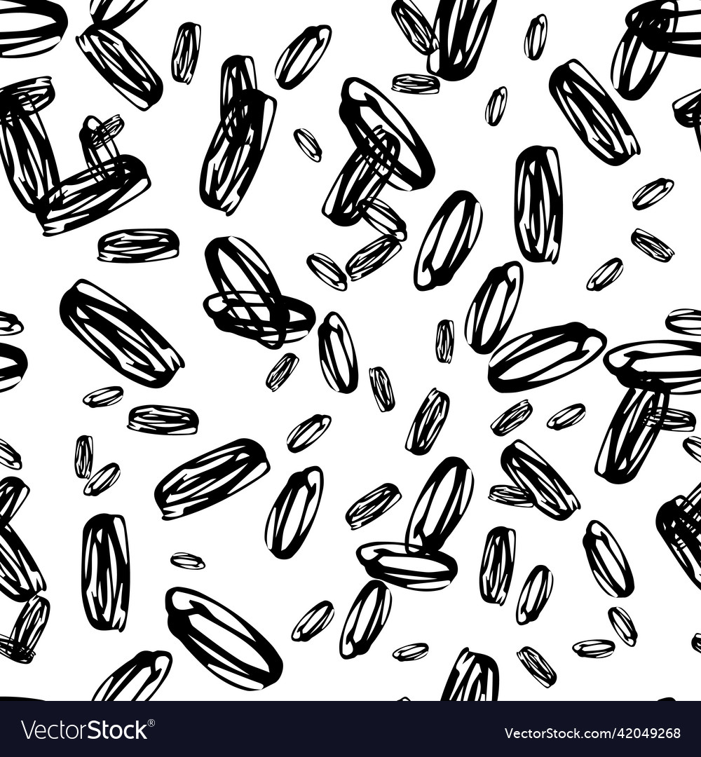 Seamless pattern with sketch oval shape vector image Seamless pattern with sketch oval shape