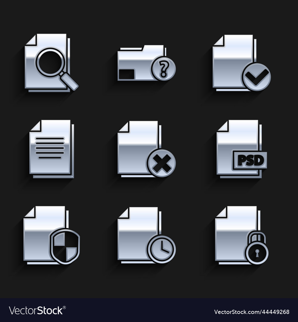 Set delete file document with clock vector image Set delete file document with clock