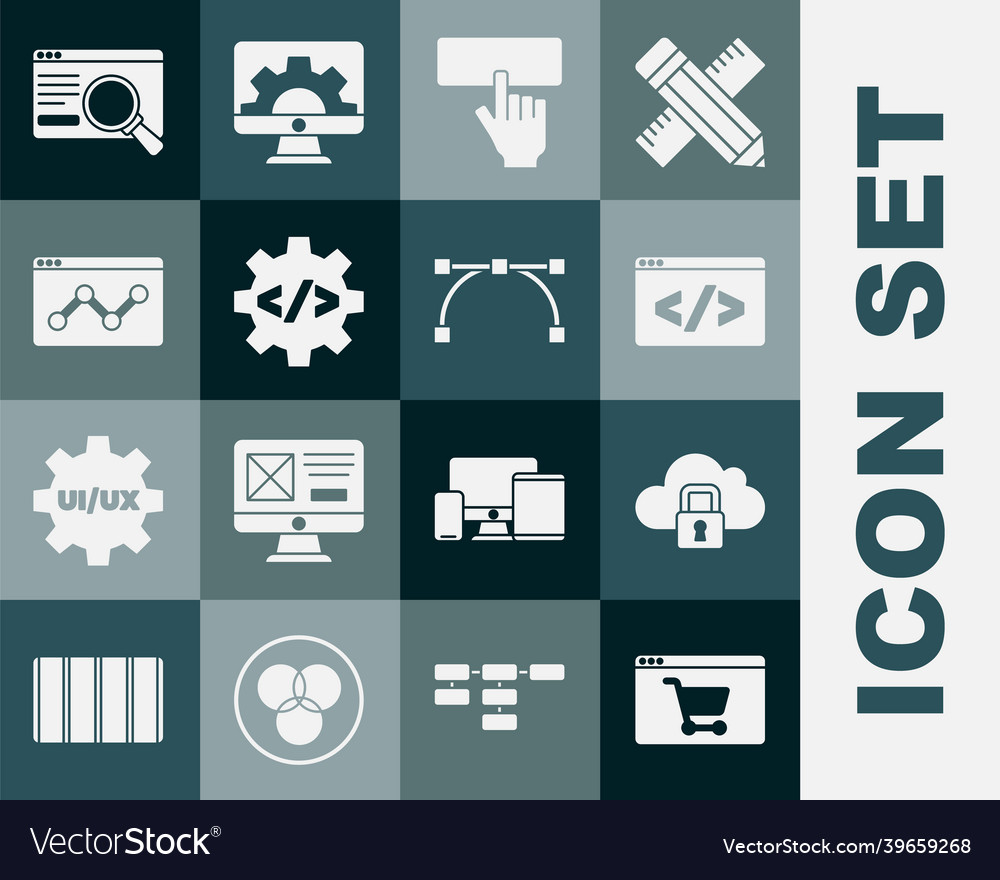 Set online shopping on screen cloud computing vector image Set online shopping on screen cloud computing