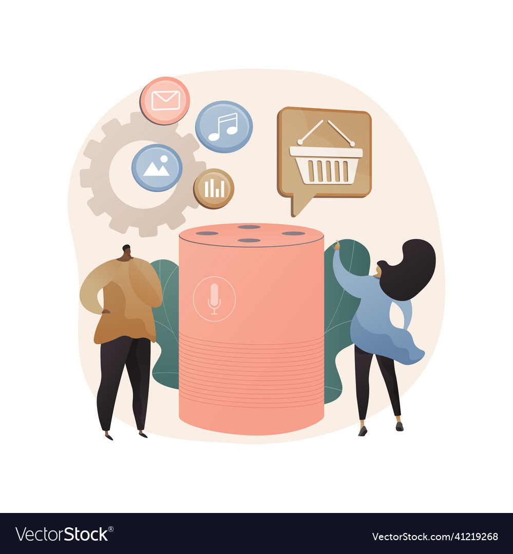 Smart speaker apps development abstract concept