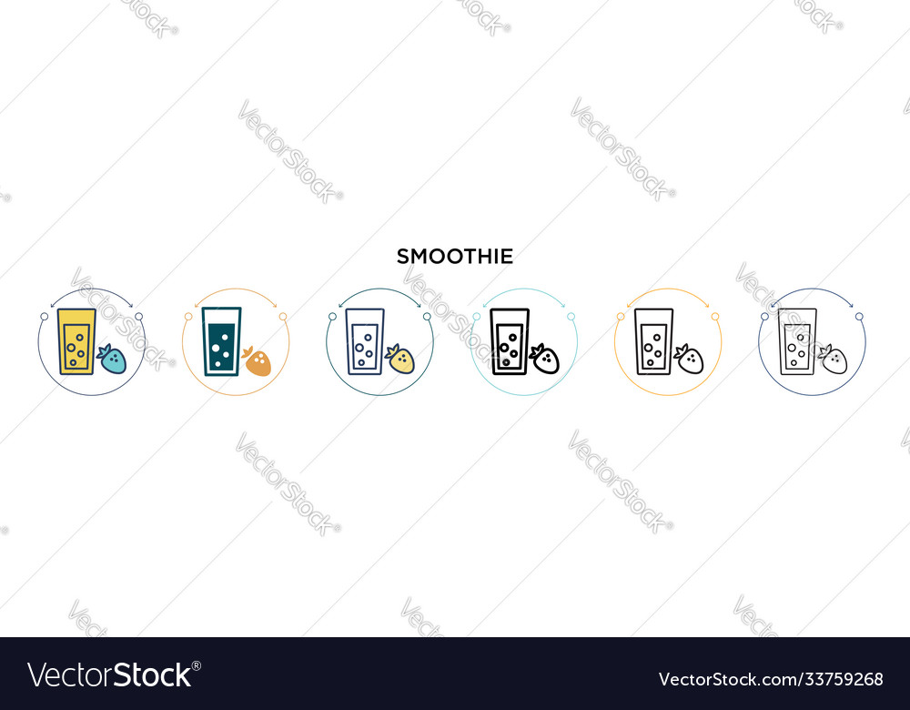 Smoothie icon in filled thin line outline