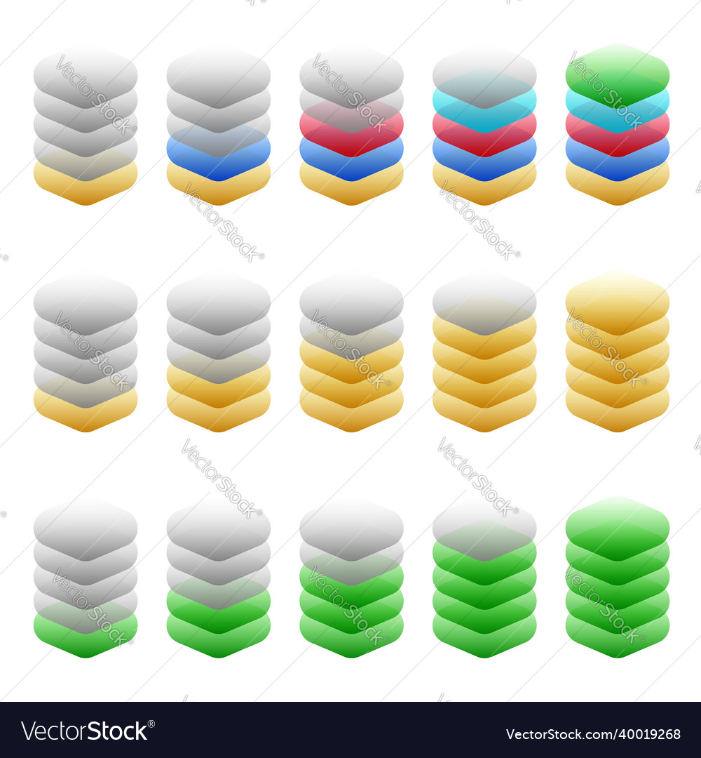 Stacked tower abstract server hdd hosting vector image Stacked tower abstract server hdd hosting