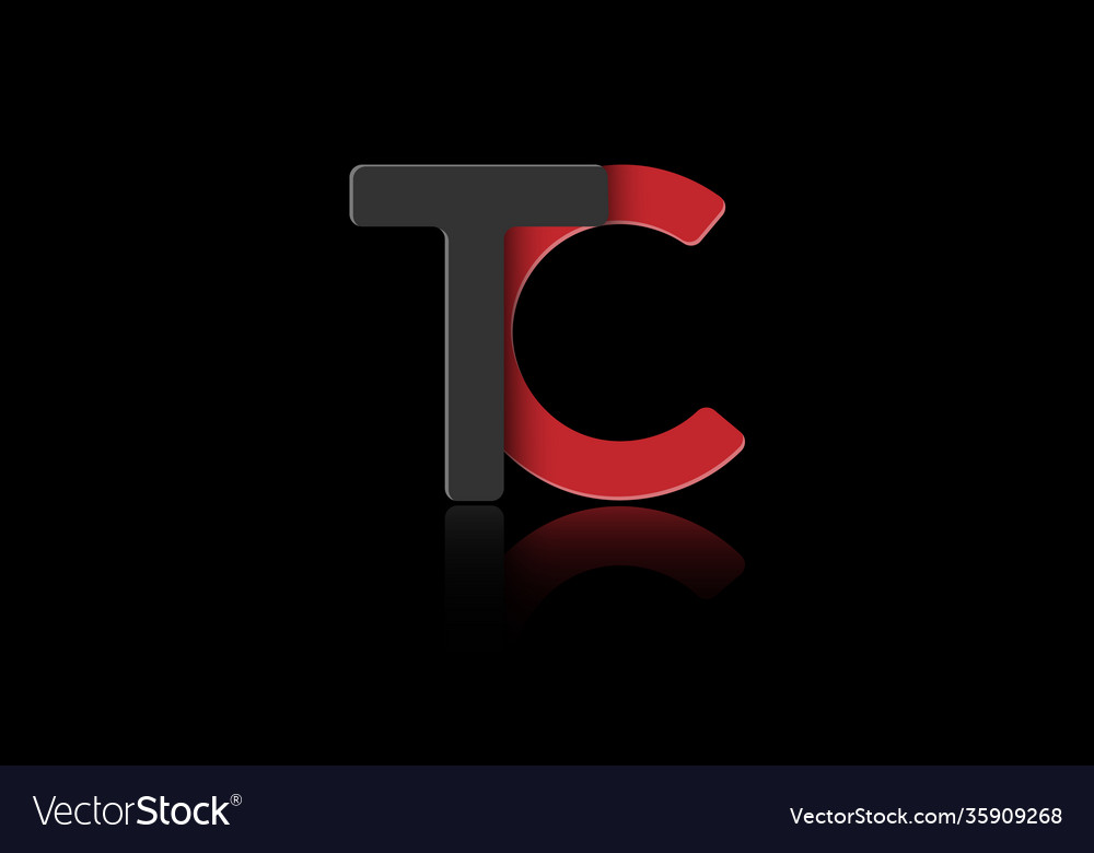 Stylized lowercase letters t and c in red