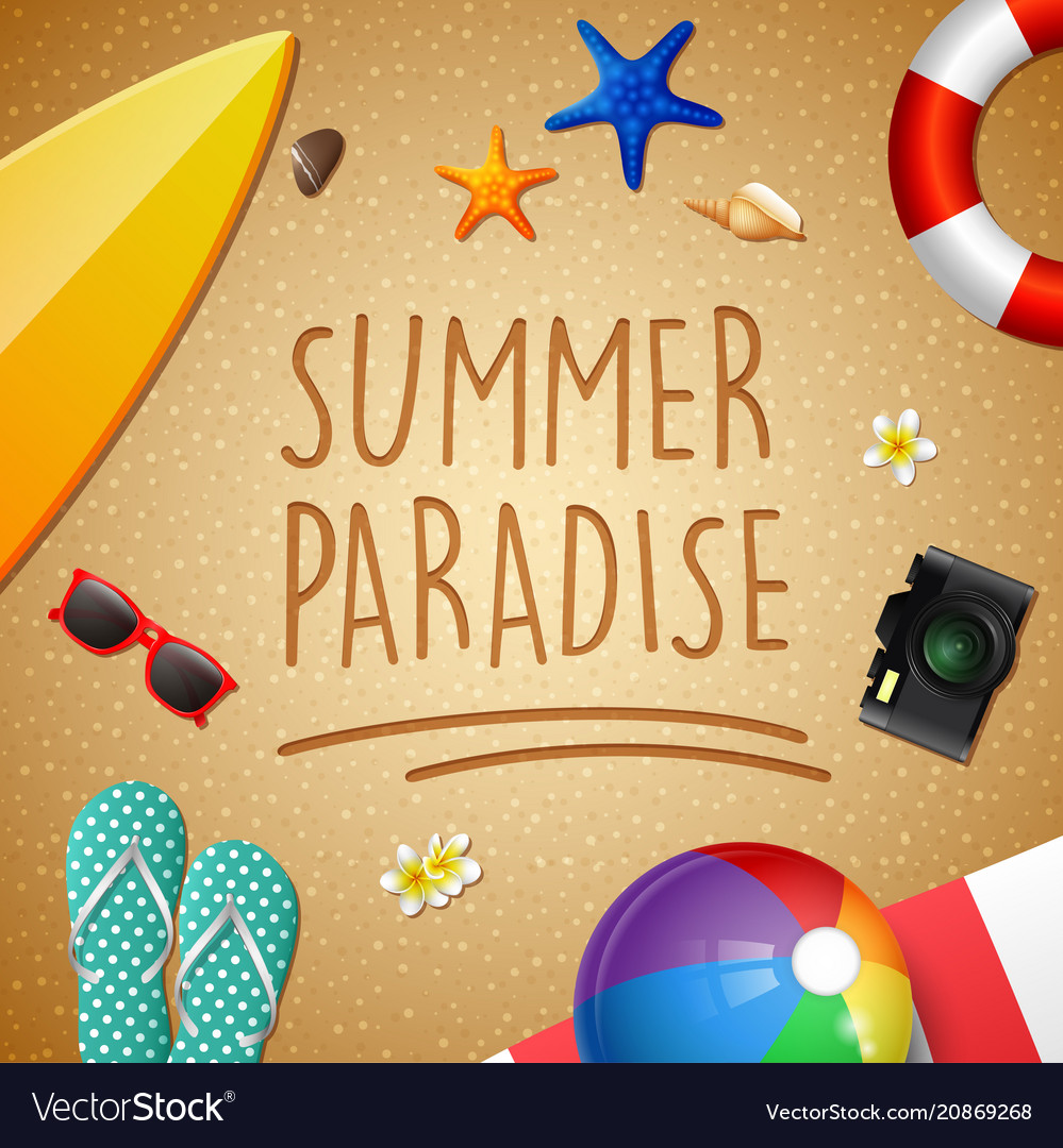 Summer beach background Vector Image Summer beach background