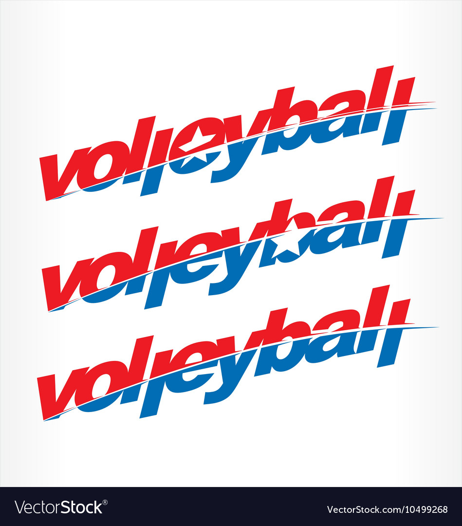 Volleyball logo volleyball word text Royalty Free Vector