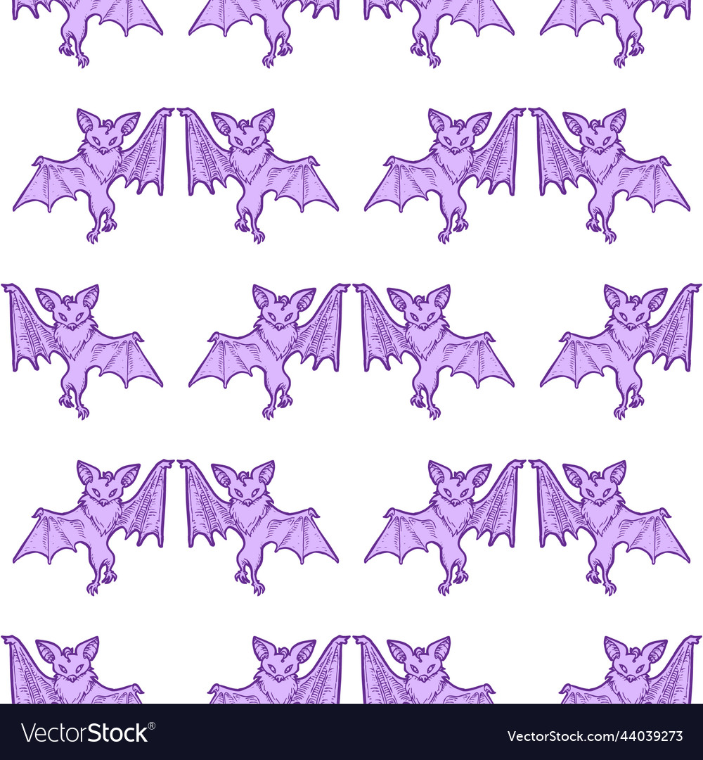 Bat seamless pattern for print or web design vector image Bat seamless pattern for print or web design