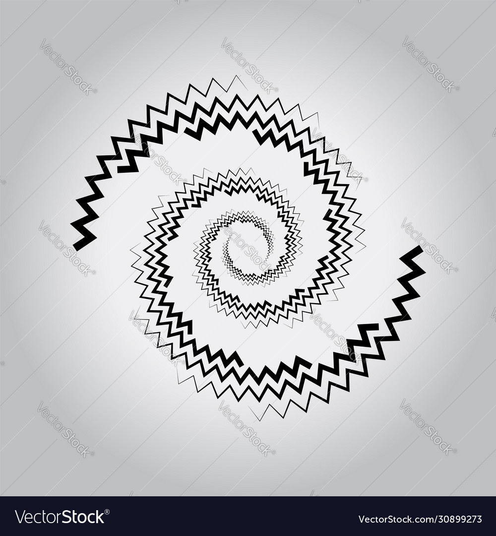 Black abstract zigzag vortex shape