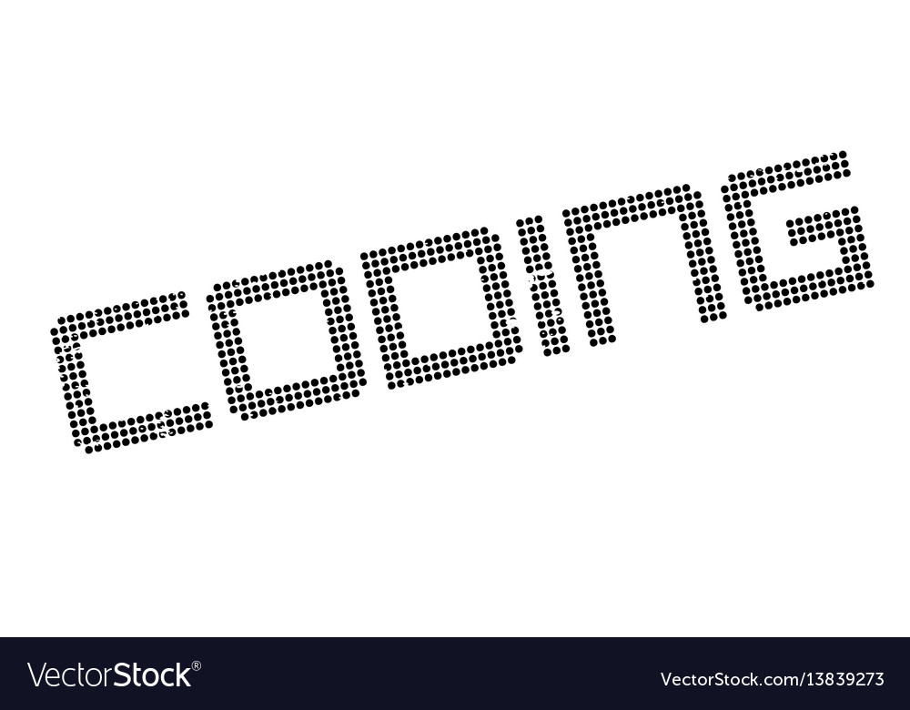 Coding rubber stamp vector image Coding rubber stamp