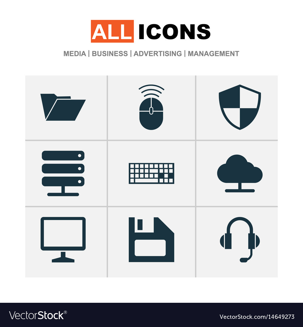 Computer icons set collection of keypad tree