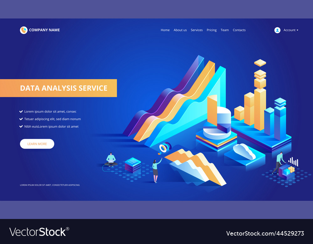 Data analysis service isometric abstract