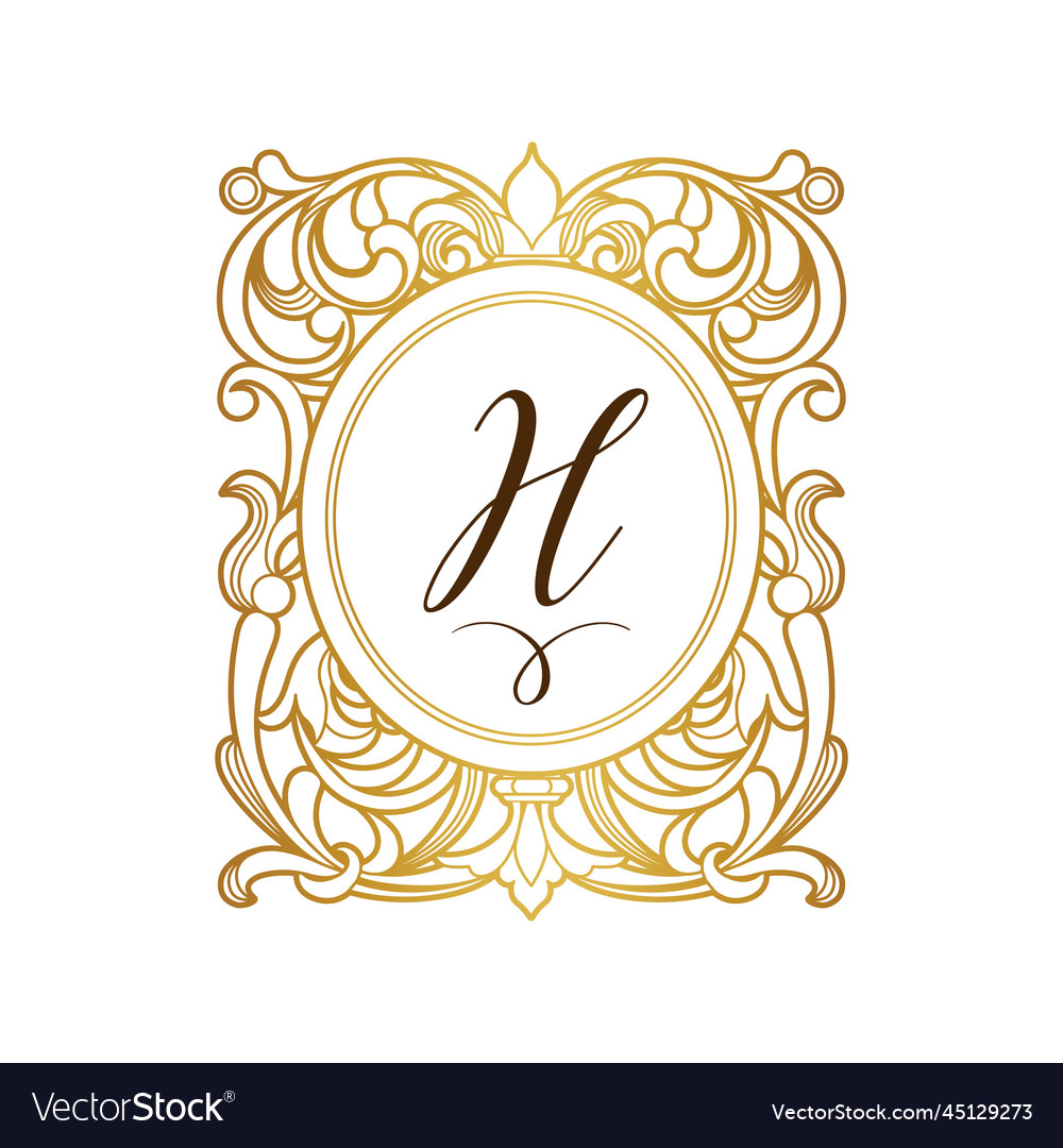 Golden elements monogram identity for design