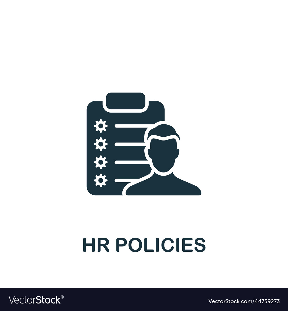 Hr policies icon monochrome simple project