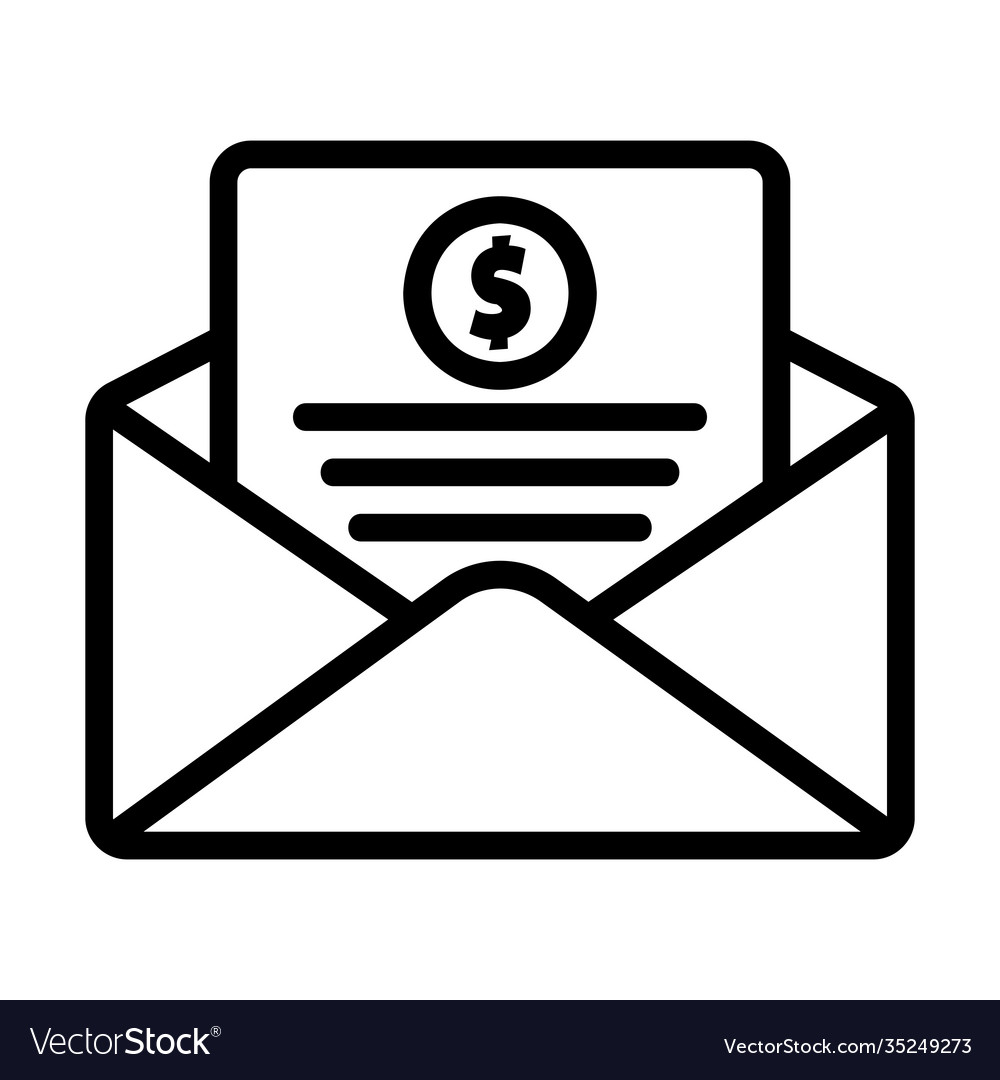 Invoice icon in line style for any projects vector image Invoice icon in line style for any projects