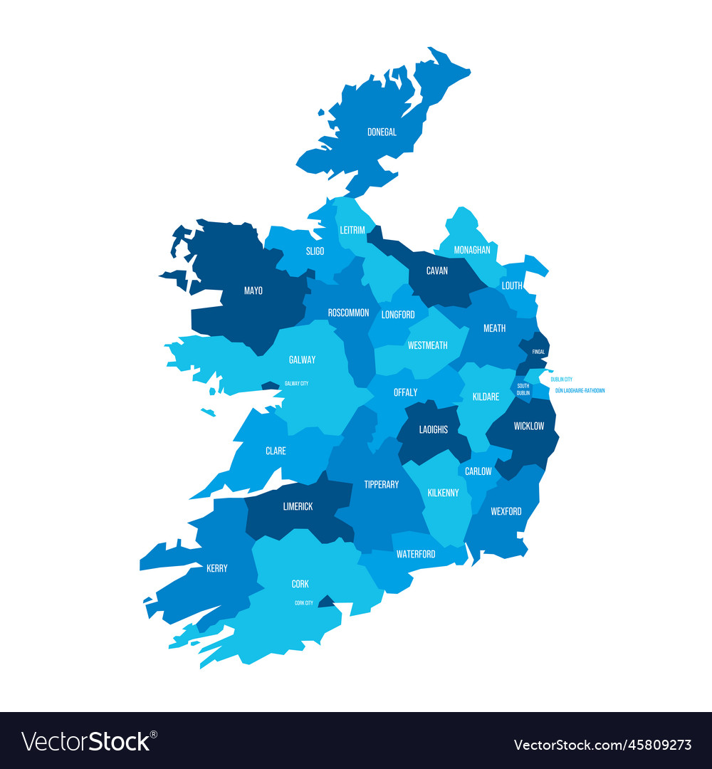 Ireland political map of administrative divisions Vector Image