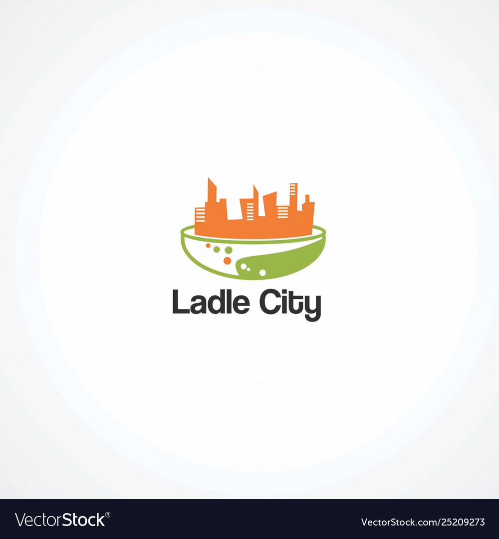 Ladle City Logo mit Tropfen Wasser in grüner Farbe