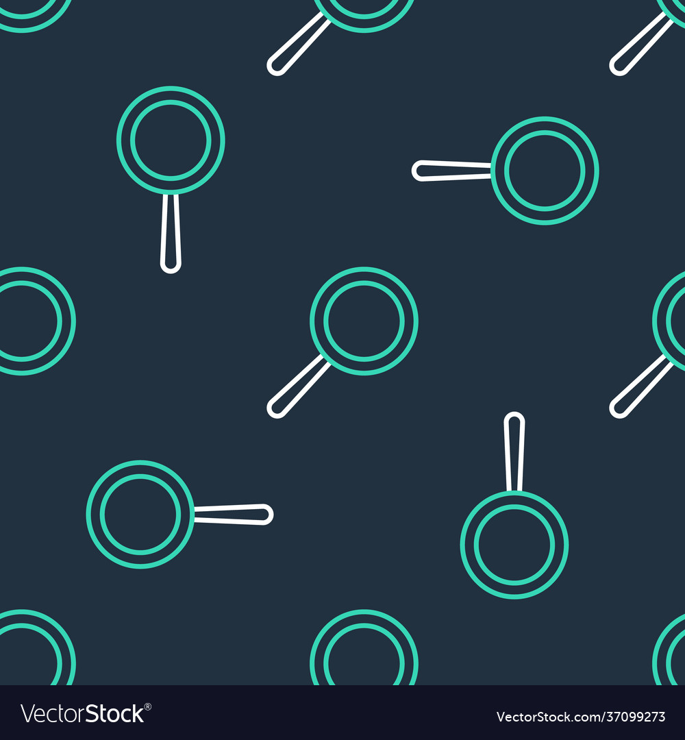 Line frying pan icon isolated seamless pattern