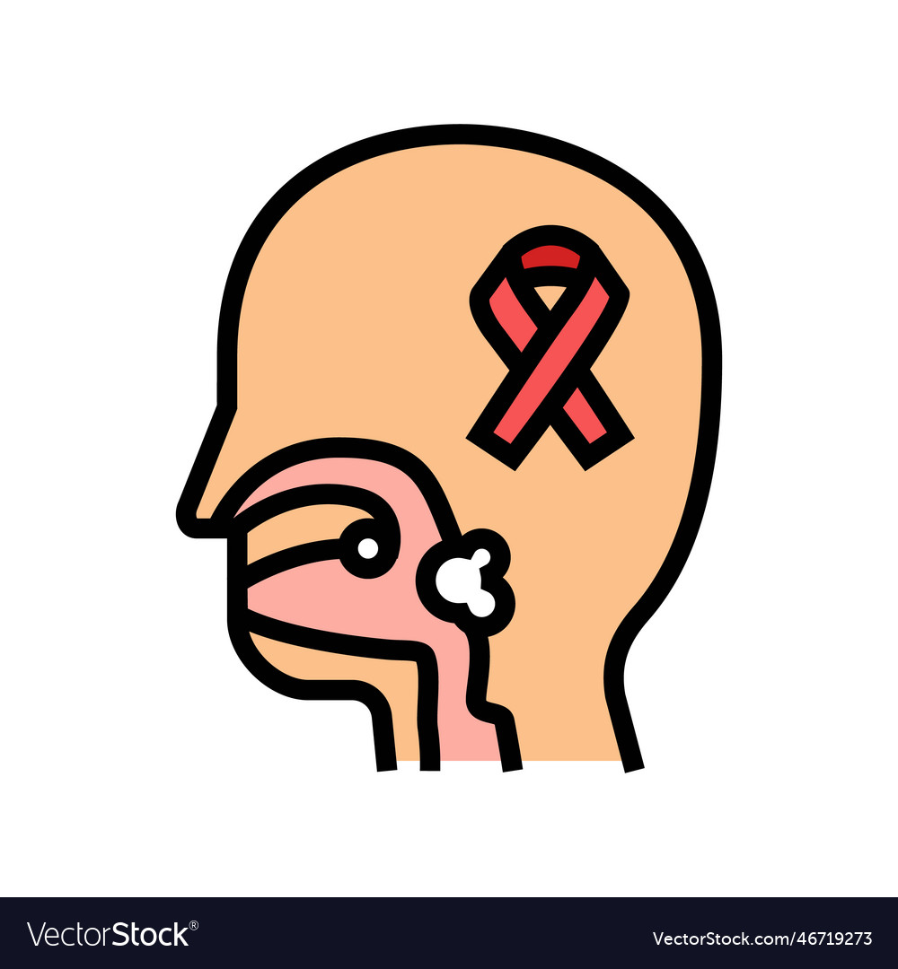 Oral cancer color icon Royalty Free Vector Image