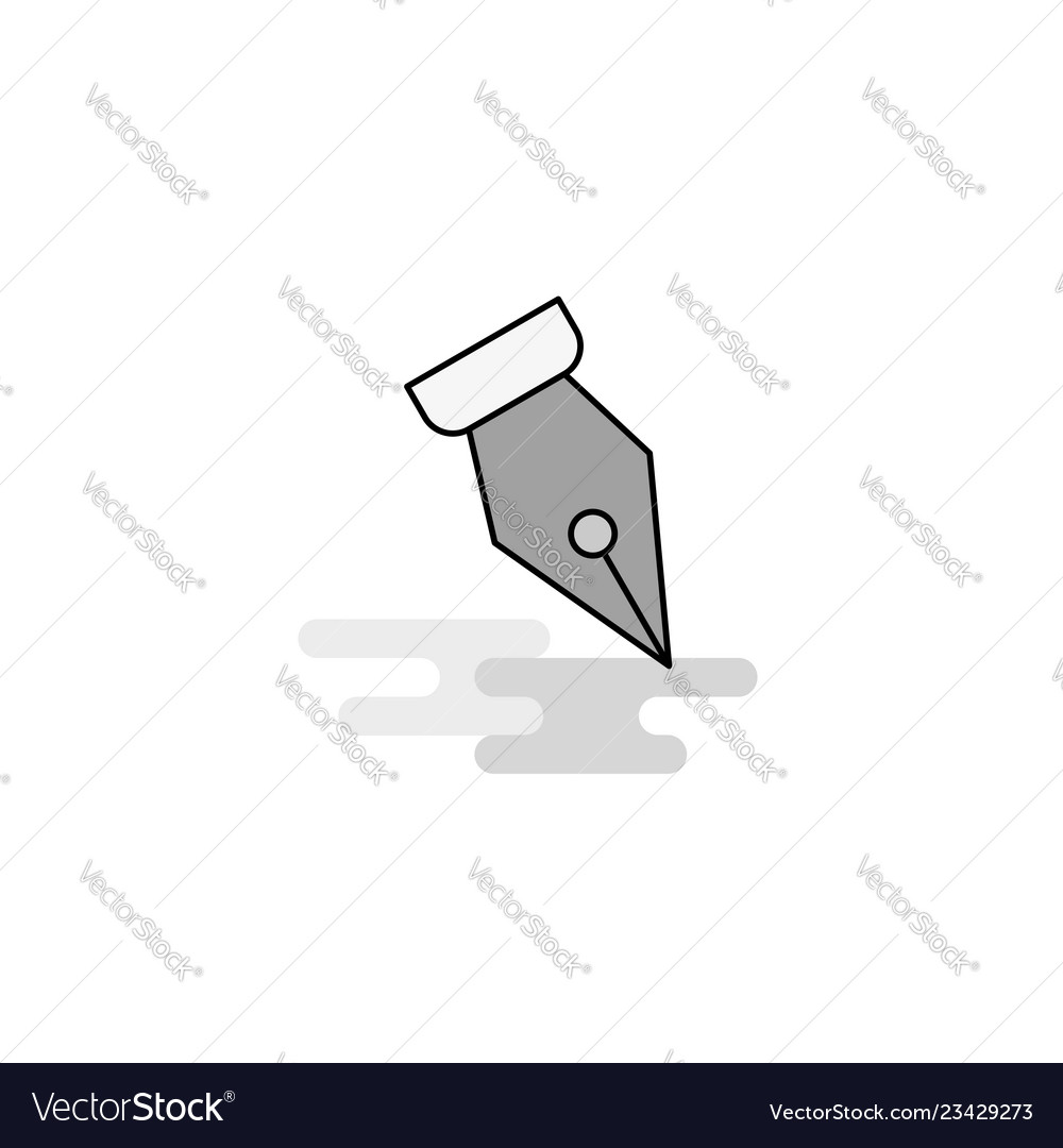 Pen nib web icon flat line filled gray