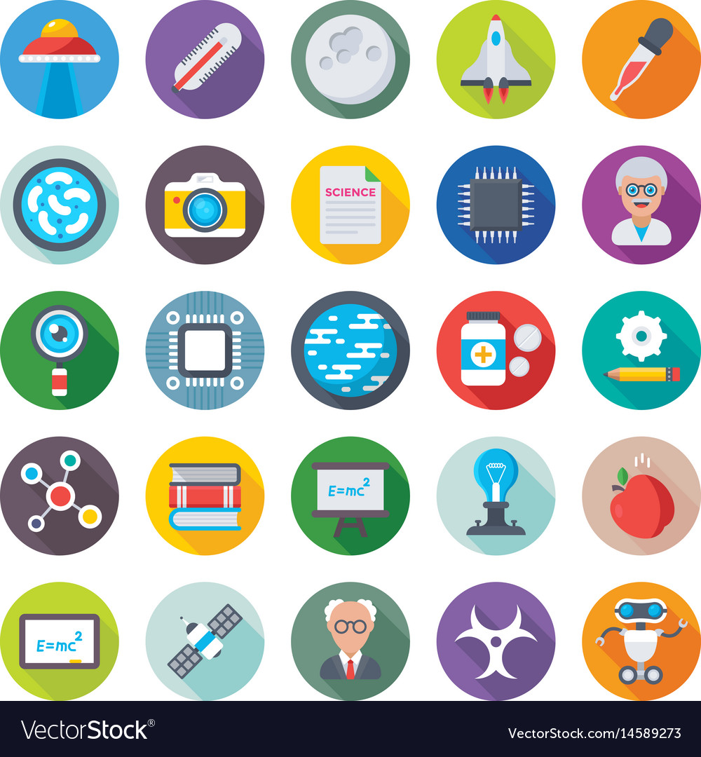 Science and technology colored icons 3