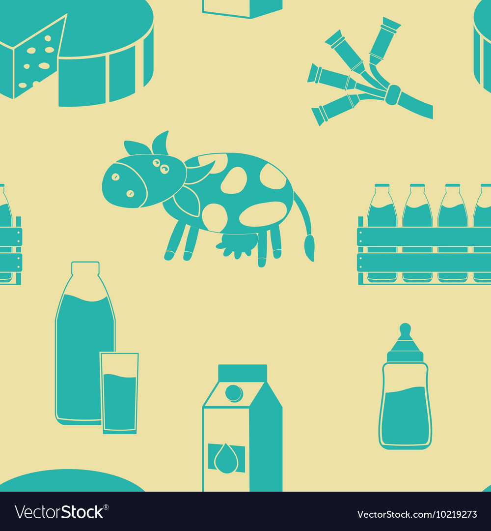 Seamless pattern with milk icons