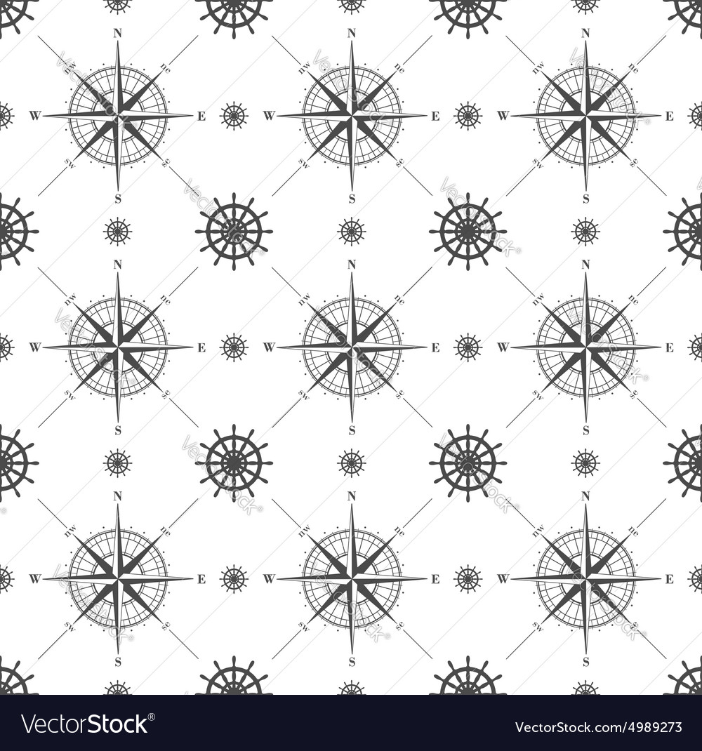Seamless pattern with windrose