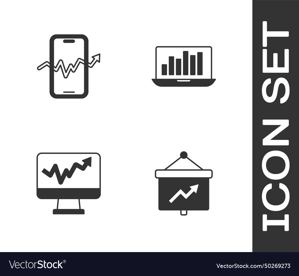 Set board with graph mobile stock trading monitor